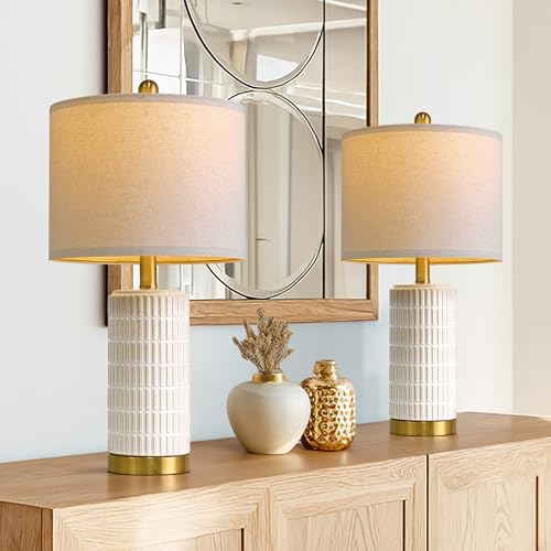Small Bedside Table Lamps with USB Ports for Bedroom