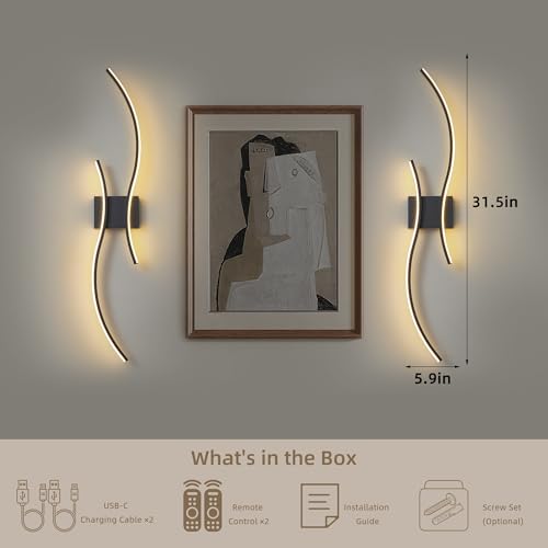 Battery Operated Wall Sconces Set of 2 (2 Count)