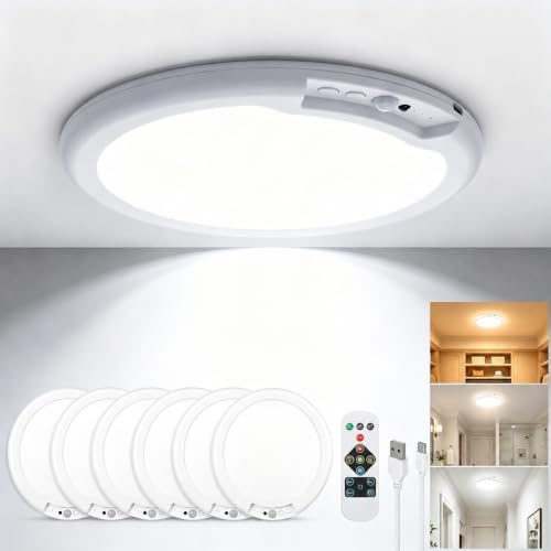 Rechargeable Ceiling Light 6 Pack (6 Count)
