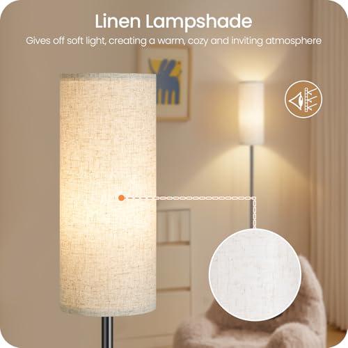 64.4” Slim Floor Lamp for Living Room with Magnetic Remote and Foot Switch