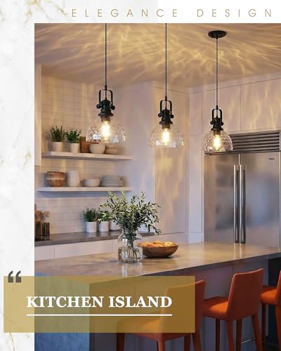 2 Pack 7.5" Black Pendant Light Fixtures