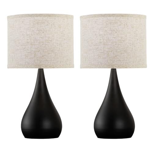 18.1'' Modern Touch Black Table Lamp Set of 2 with 3 Way Dimmable (2 Count)