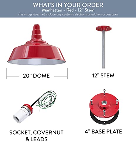Industrial Pendant Light 20 Inch Extra Large Steel Warehouse Dome