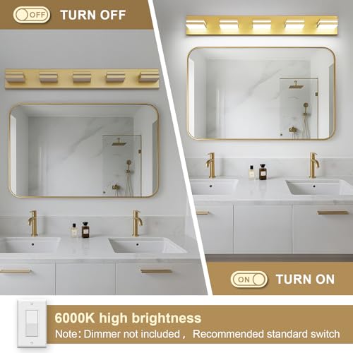 Modern LED Gold Acrylic Bathroom Lights Fixtures 5