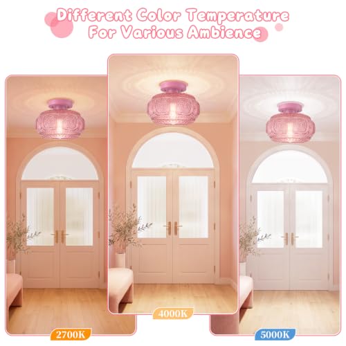 Large Globe Glass Semi Flush Mount Ceiling Light Fixture