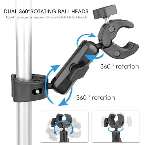 Double Super Clamp Camera Mount Umbrella Clamp for Chair (2 Count)