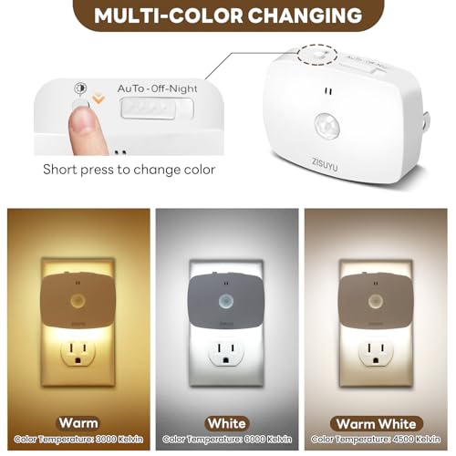 Plug in LED Backlit Night Light with Motion Sensor & Dusk to Dawn Sensor (2 Count)