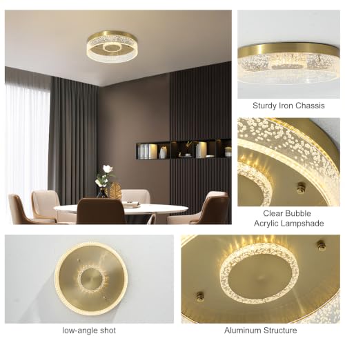 Modern LED Gold Flush Mount Ceiling Light