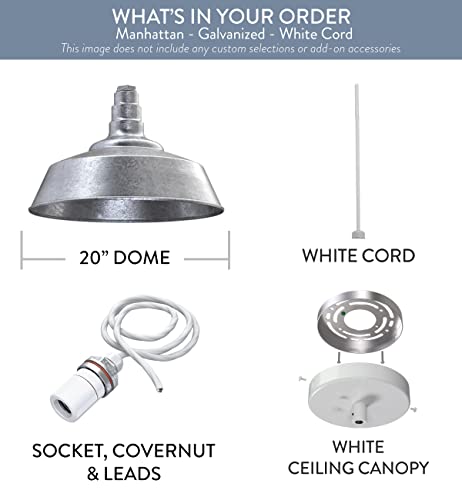 Industrial Pendant Light 20 Inch Extra Large Steel Warehouse