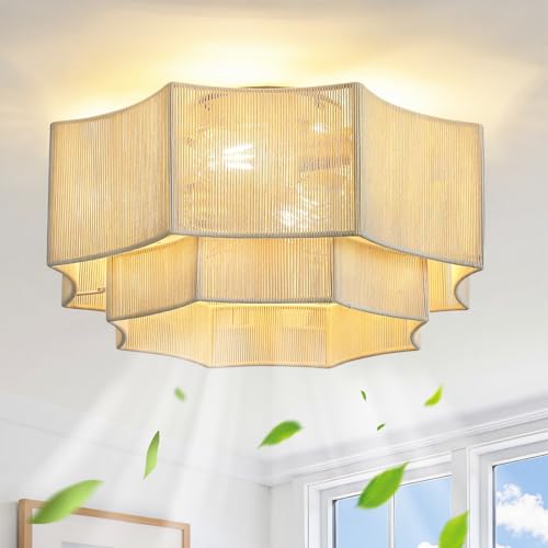 Boho Ceiling Fans with Lights (2Cotton)
