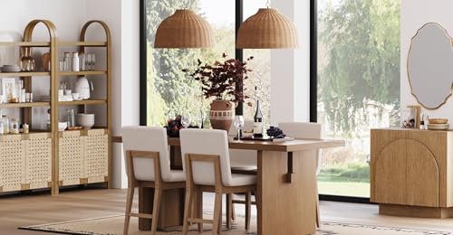 Augustine Modern Farmhouse Rattan Pendant Light (2 Count)
