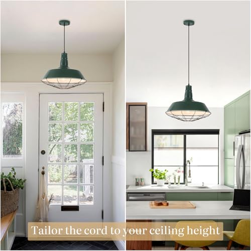 Green Farmhouse Pendant Lights Kitchen Island 1 Pack