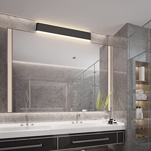 39.3inch Modern Black Vanity Light Fixtures LED Bathroom Wall Light Up and Down Bathroom Lighting Fixtures Warm White Light 3000K