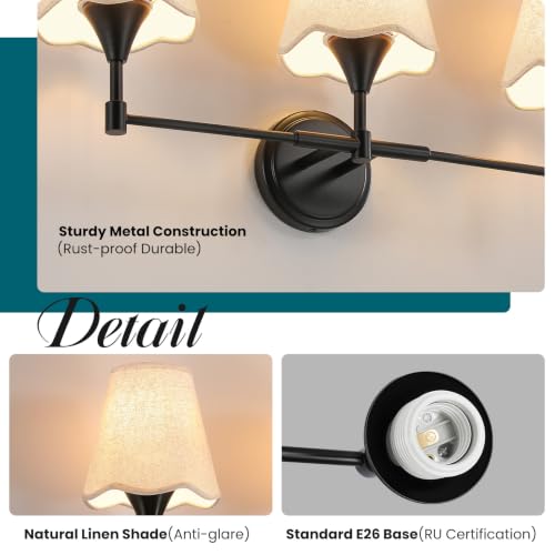 Modern Bathroom Vanity Light Fixtures (Matte Black / 4 LIGHT)