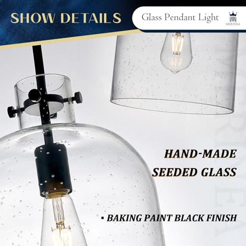 Black Seeded Glass Pendant Light