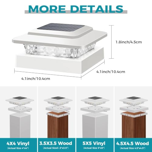 Solar Post Cap Lights Outdoor 10 Pack