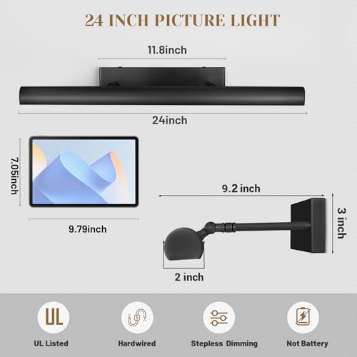 Matte Black Picture Lights for Wall
