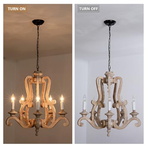 Farmhouse Wood Chandelier 5