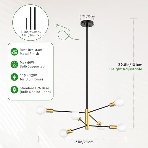 Modern Sputnik Chandeliers for Dining Room