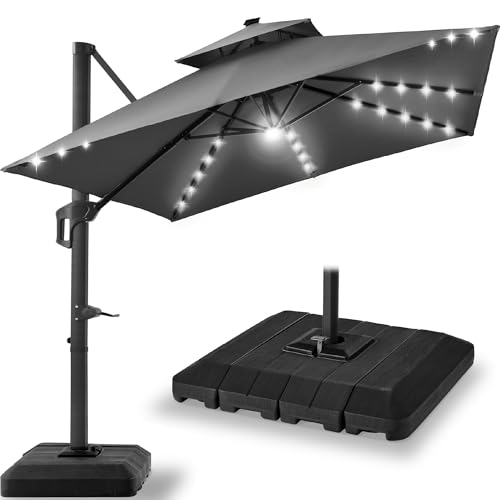 9x12ft LED Cantilever Patio Umbrella w