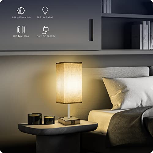 Bedside Lamp with USB Ports