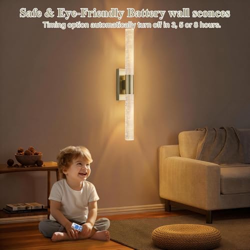 Battery Operated Wall Sconces Set of 2
