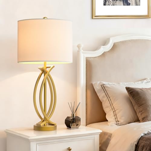 LORBAY HIGHTRY Gold Table Lamps for Bedroom Set of 2