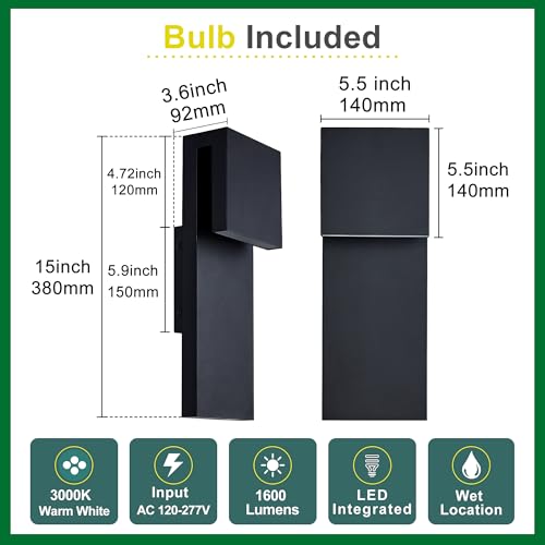 Modern Porch Lights with 2 Pack (2 Count)
