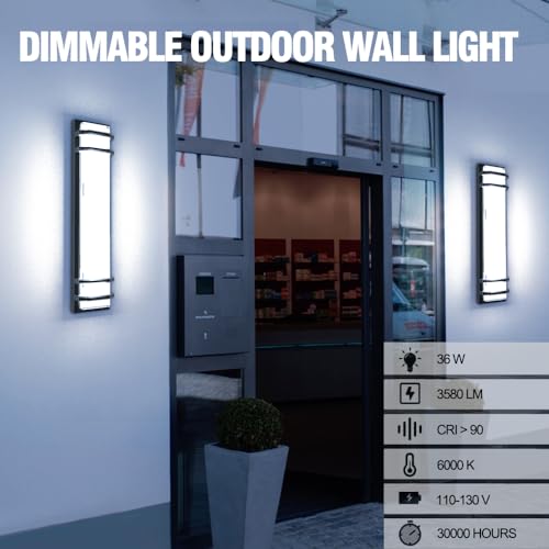 10% 100% Dimmable Outdoor Wall Lights 2Packs (2 Count)