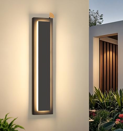 23.6'' Dusk to Dawn Outdoor Sconce Lights Black Exterior Lighting Fixtures