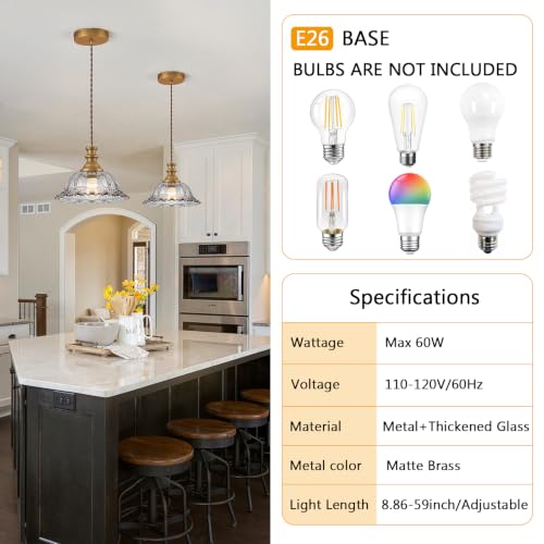 Glass Pendant Lights Modern Pendant Lighting Fixtures Hanging Lamp for Kitchen Island Bedroom Dining Room Coffee Shop Hallway Grey and Brass