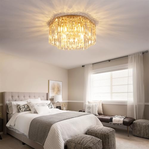 Flush Mount Crystal Chandelier