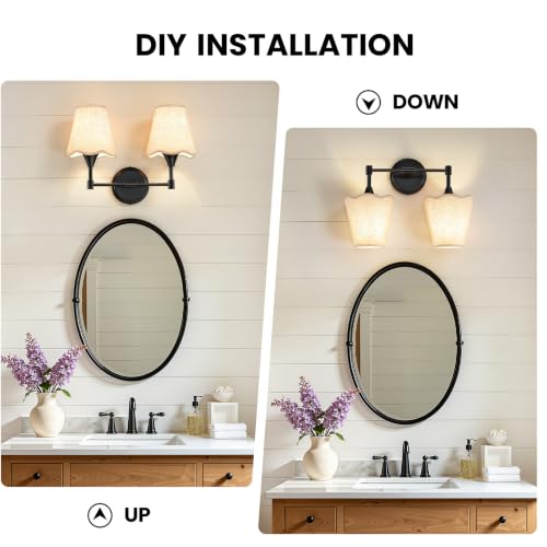 Black Bathroom Vanity Light Fixtures (Matte Black / 2 LIGHT)