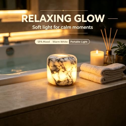 Natural Marble Lamp Cordless Touch Control Night Light 3