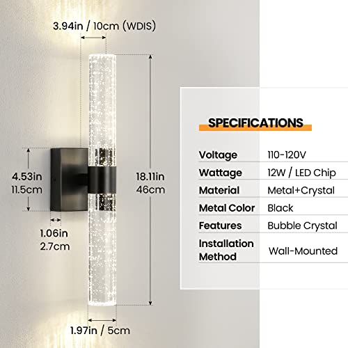 Black Modern LED Wall Sconce