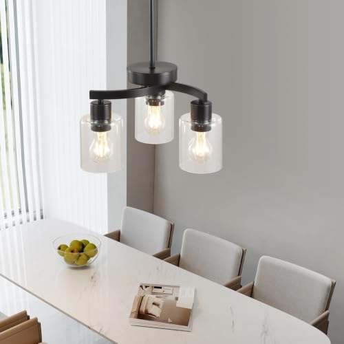 3 Light Black Dining Room Chandelier