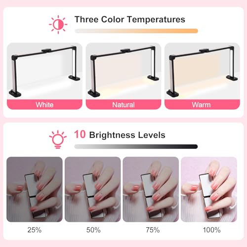 34in Half Moon Light for Nail Desk