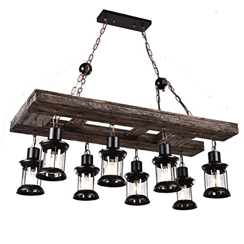 Retro Farmhouse Wood Chandelier
