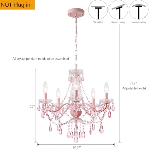 Modern Crystal Pink Chandelier