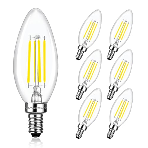 E12 LED Candelabra Bulbs 60 Watt Equivalent (6 Count)