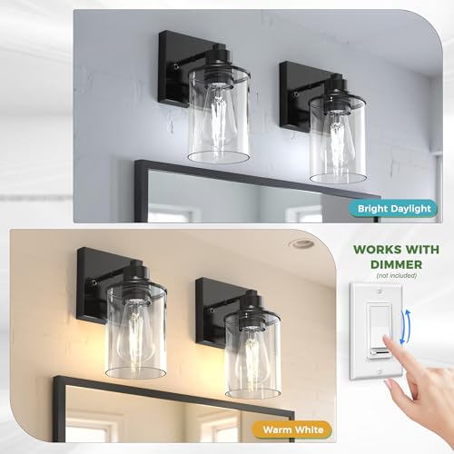 Black Wall Sconces Set of 2 Bathroom Vanity Light (2 Count)