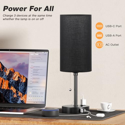 17in Bedside Table Lamp for Bedroom