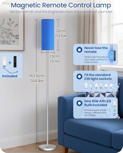 Dimmable Floor Lamps for Living Room with Remote and Foot Switch