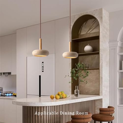 Natural Yellow Travertine Pendant Light