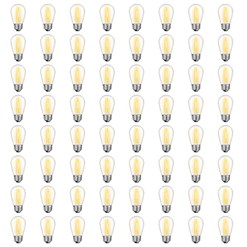 64 Pack S14 LED Bulbs for Outdoor String Lights (64 Count)