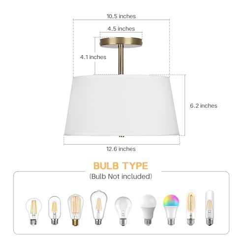 Modern Cone Shaped Semi Flush Mount Ceiling Light Fixture