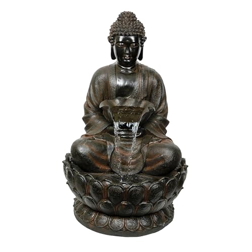 WIN1586 Outdoor Floor Peaceful Buddha Fountain with LED Lights