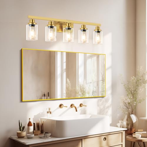 5 Light Gold Bathroom Vanity Light
