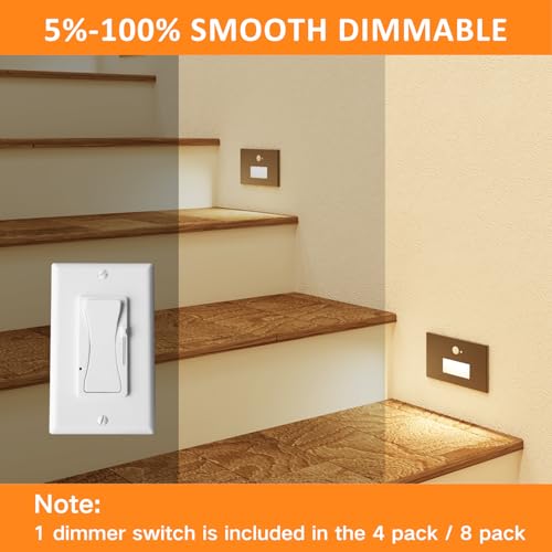 8 Pack 3CCT 120V Motion Sensor LED Step Lights Indoor Outdoor (8 Count)
