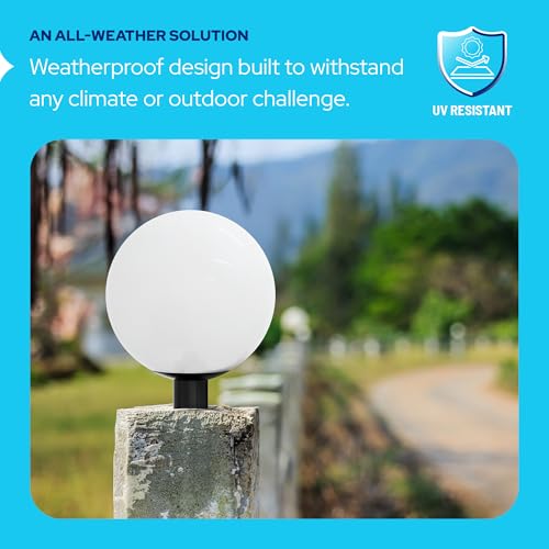 12" White Lamp Post Globe Fixture